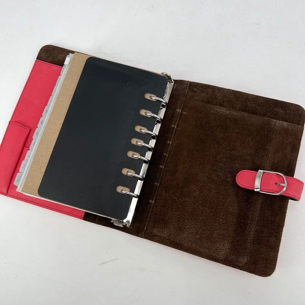 Day-Timer Pink Leather Personal Organizer‎ Planner Pink Ribbon Cancer Research